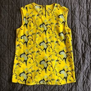 Diane von Furstenberg DVF yellow silk shell blouse sz S